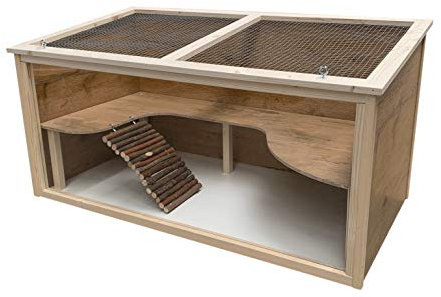 Elmato 10412 Käfig Stall Voliere für Kleintiere Nagerparadies, Schreinerqualität 100x51x50cm