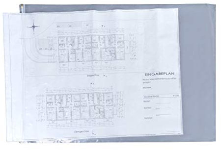 Original Böck Planschutzhüllen (1050 x 1350 mm) – 10 Stück | Transparente Schutzhüllen mit Reißverschluss | Wasserfest, reißfest, beschreibbar | Schutzfolie für Baupläne & Dokumente