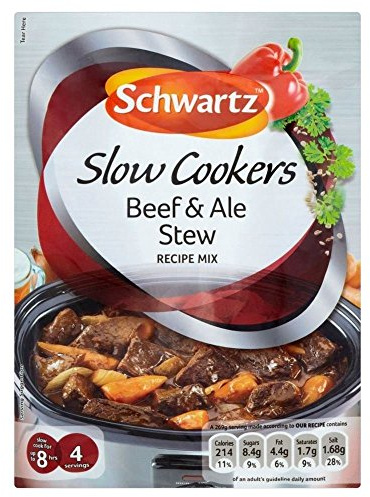3 x Schwartz Slow Cooker Beef & Ale Stew Recipe Mix (43g each)