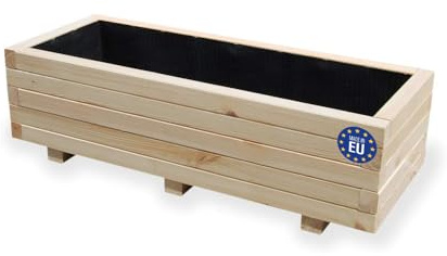 alfalux Hochbeet 100 x 40 x 30H cm Blumenkasten aus Holz Pflanzkübel Garten Balkon Terrasse Pflanzkasten 100KAN4030
