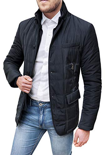 Evoga Giubbotto Piumino Uomo Sartoriale Trench Giacca Soprabito Invernale