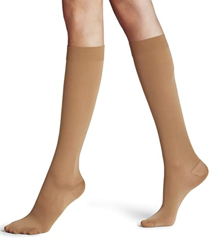 FALKE Damen Kniestrümpfe Energize 50 DEN W Kh halb-blickdicht mit Kompression 1 Paar, Hautfarben Powder 4069, 37-38