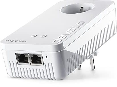 devolo Magic 2 - Einzeladapter 2400 WiFi ac: weltweit schnellste Erweiterungsadapter mit Bester Mesh Wi-Fi ac-Funktion, ideal für Übertragungsstreamung (2400Mbit/s, 2X Gigabit LAN-Anschlüsse)
