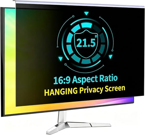 DEJIMAX 21.5 Inch Monitor Privacy Screen 16:9, Hanging Anti-Blue Light Filter for 20–21.5 Inch PC Monitors, Universal Anti-Glare Privacy Filter for Desktop Computer