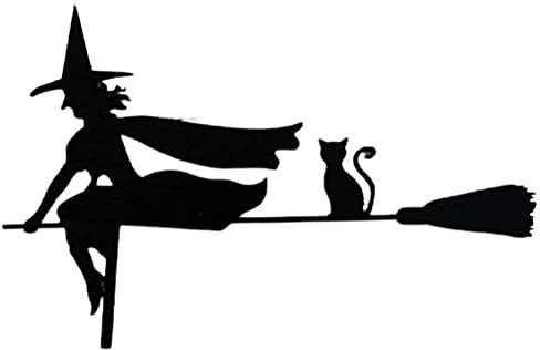 Gintdinpu Halloween Tür Eckschild - Hexe reitet auf magischen Besen Figur, Halloween Themen Geschenk Requisiten, gefälschte Spinne Home Türrahmen Dekoration & Sammlerstücke