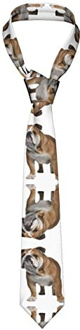 ASEELO Englische Bulldogge Herren Krawatten Mode Anzug Krawatte Klassische Krawatte Skinny Krawatte für Hochzeit Business formelle Party, Englische Bulldogge, Einheitsgröße