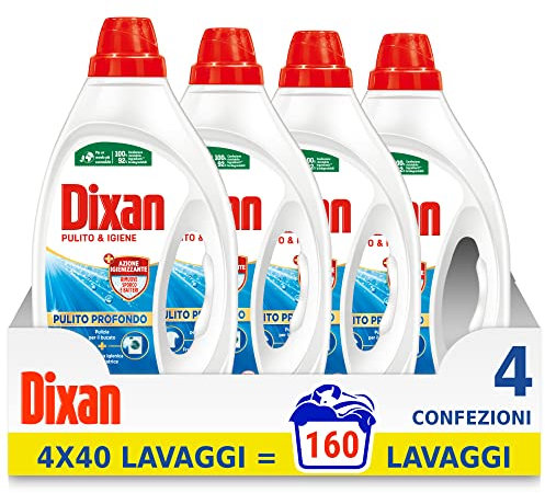 Dixan Detergente Lavadora Líquido Higiene, Pack de 160 lavados