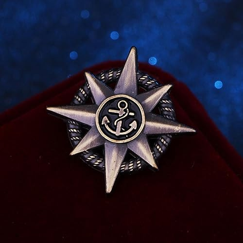 YAHOYA Vintage Anker Stern Brosche Anstecknadel Metall Pins und Broschen Herren Anzug Hemd Abzeichen Kragen Kleidung Broschen Schmuck Accessoires Geschenke