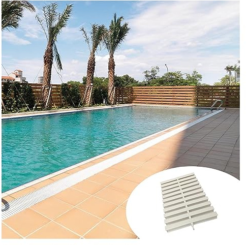 XPLKQXE Grille Drainage Piscine PVC, La Caillebotis D'épissure Peut Être Tournée, Couvercle Vidange Douche, Filtre Protection Gouttière Drainage Allée Garage (Couleur : White-7.1in, Taille : 1pcs)