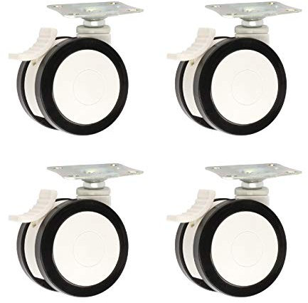 Ruote girevoli Ruote doppie per mobili con rotelle girevoli in poliuretano per carichi pesanti, rotelle di ricambio, per apparecchiature mediche, apparecchiature di bellezza, carrello, 4 pez