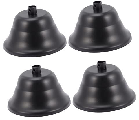 jojofuny Kit de 4 Rosaces de Plafond en Métal Noir Suspendre Lustre Plafonnier, Plaque de Recouvrement Pratique et Élégante pour Chandelier Rétro