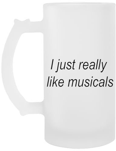I Just Really Like Musicals Transparenter Bierglas-Trinkbecher mit Griff