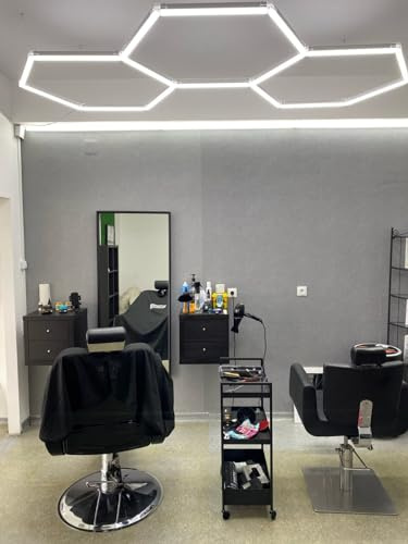 rivestiiltuogarage Lampada Led nido d'ape esagonale barber shop carrozzeria studio tatoo soffitto parete detailing officina (298x156 cm)