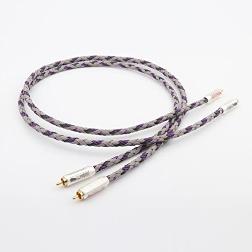 ALNHY Coppia di cavi di interconnessione in rame 99,99999%, audio video a filo singolo(30CM)
