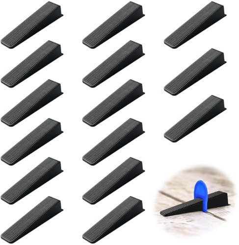 BOUMVID 20 Pcs Fence Panel Plastic Wedges Stop Fence Rattling Clips Black Tile Wedges for Repair, Laying Ceramic