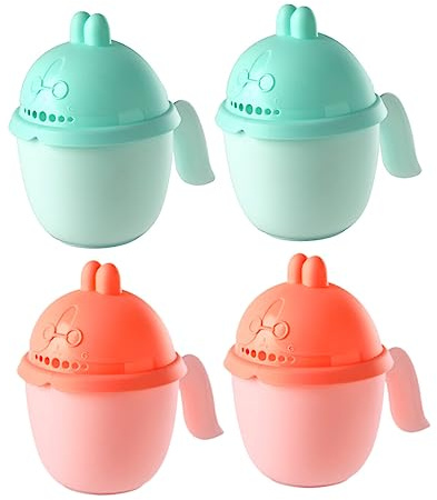 minkissy 4stücke Badebecher Cartoon Haarwaschen Tasse Shampoo Tasse Junge Mädchen Badebecher Tassen