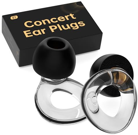 syndesmos Ear Plugs for Concerts, High Fidelity Hearing Protection for Concerts and Musicians, Reusable Silicone Ear Plugs for Work, Sleep, 30dB Noise Cancelling (Clear)