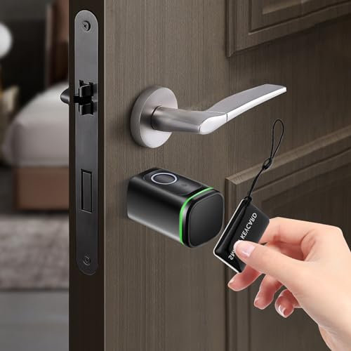 Serratura elettronica per porta, cilindro intelligente delle impronte digitali, app per serratura elettronica intelligente con chiave per porte con uno spessore di 1,38-1,77 pollici (bianco)