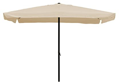 Ombrellone da Giardino con Struttura in Acciaio e Manovella, Copertura in Poliestere Impermeabile e Resistente ai Raggi UV, Ideale per Esterni, Terrazzo e Balcone (Rettangolare 2x3x2,4h, Ecrù)