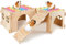 BeBeJoJo Meerschweinchen Versteck Aus Holz,2 Häuser,55x25x20cm,Meerschweinchen Haus Mit Rampe Kaninchenhaus für Kleine Haustiere