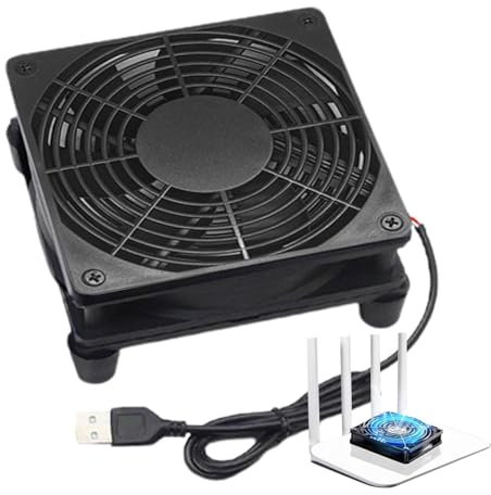 Ventilatore da router 12 cm, dispositivo di raffreddamento USB più alto per PC, laptop e console di gioco, ideale per TV box e case computer | Ventilatore portatile