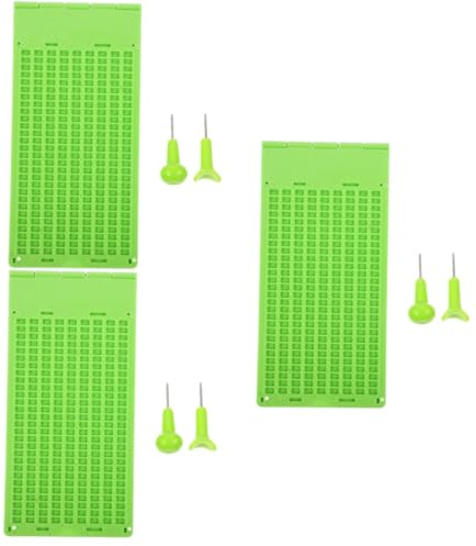 ERINGOGO 3sets Scrittura Braille Per Ciechi Tavoletta Braille Con Punteruoli Strumento Didattico Per Apprendimento e Scrittura Riutilizzabile e Resistente