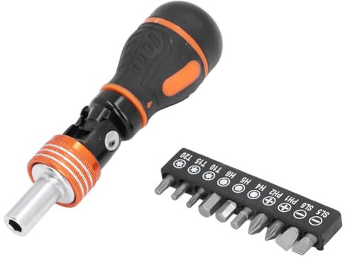 LOCADENCE Ratcheting Screwdriver Bit Set, 10 in 1 MultiBit Combination, Adjustable Angled Tool Ratchet Screwdriver Set, Multi Function Household Maintenance Tool