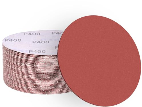 ALPXUXP Carta vetrata 150 mm Velcro 400 Grana Dischi abrasivi Professionali per levigatrice eccentrica rotonda (50 pezzi)