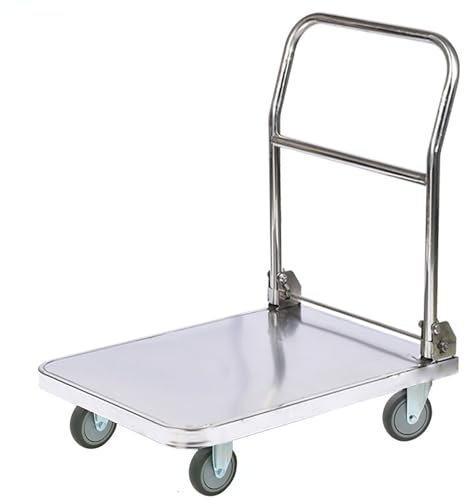 Chariot à plateforme pliable robuste avec poignée et bandes pare-chocs, chariot roulant à plat pour un transport facile et un levage de charges lourdes dans le garage ou l'entrepôt