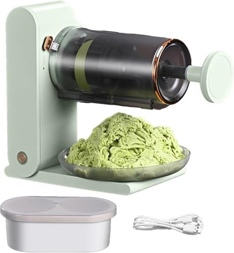 OZPPM Tritaghiaccio elettrico, macchina per rasoio per ghiaccio a forma di fiocco di neve, con ascensore a vite, ricaricabile silenziosa, con stampi per ghiaccioli, per bevande fredde, dessert e
