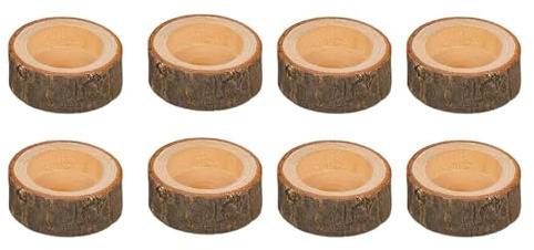 Lonwiner 8 Stück Teelichthalter Holz, Hochwertige Materialien Kerzenhalter Holz Geeignet für tägliche Nutzung Teelicht Kerzenständer