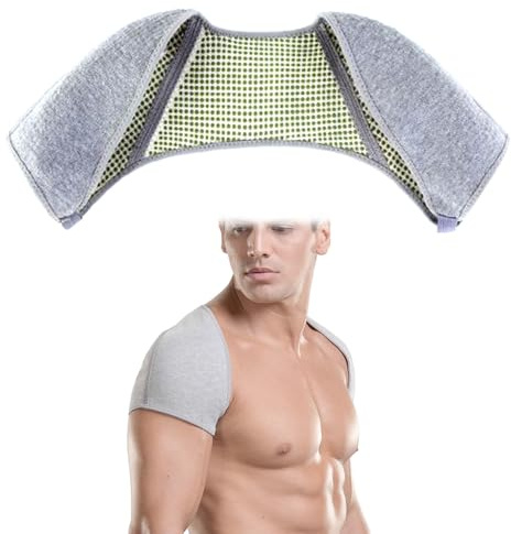 BASTOUR Soporte Doble para Hombro,Hombro Apoyo Terapia de Calor,Protección Hombro Autocalentable,Soporte Calefactable para Hombres y Mujeres (M)