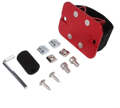 Honseadek Bike Rear Wheel Mount, Aluminium Alloy Car Rooftop Bicycle Rack, Nylon Fastening Band, Secure Rear Wheel Holder, Quick Release Bracket(Red)