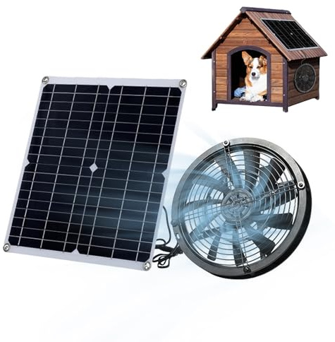 Sunydog Ventilatore di Scarico Solare IP65 con Protezione di Sicurezza, Flusso D'aria Maggiore, Materiale per Ventola da Finestra del Capannone del Generatore, Nessun Collegamento Richiesto, (30 W)