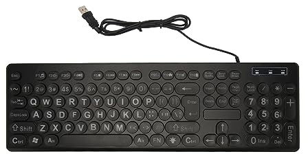 Ausla Clavier Filaire rétroéclairé à 104 Touches, Grand Format, Standard Professionnel, pour Enfants âgés et Malvoyants, Toucher Confortable