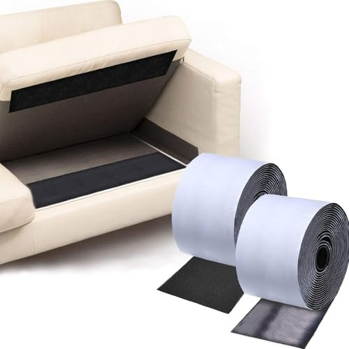 Ruban auto-agrippant - 10 cm x 6 m - Bandes auto-agrippantes avec adhésif pour empêcher les coussins de canapé de glisser - Pour fixer les coussins et tapis antidérapants