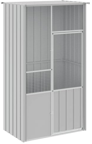 Generic Voljär, Fågelvoljär, Utomhusvoljär, Fågelhus, Fågelbur, Uppfödningsbur, Papegojbur, Stor Galvaniserat Stål (antracit 215x78x200 cm) (115 x 78 x 200 cm)