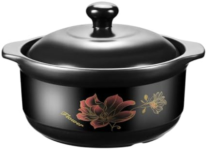 SEWACC Cazuela de Cerámica para Estofado y Sopa Olla de Cerámica Resistente Altas Temperaturas para Cocinar la Estufa Gas