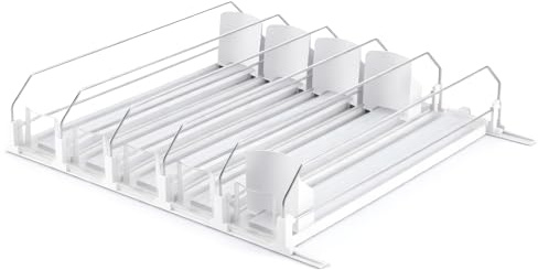 SUNNYNEST Automatic Can Dispenser for Refrigerator, Self-Pushing Fridge Drink Organizer with Spring Pusher, Adjustable Soda & Beer Can Holder for 12/25 Cans, 3/5 Rows Space-Saving (5 Rows)