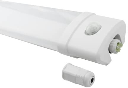 TRI-PROOF 30W LED 60W Feuchtraumleuchte mit Bewegungsmelder Neutralweiß IP65 Wasserdicht Wannenleuchte