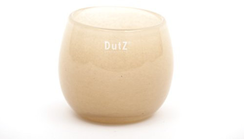 Dutz Beige Glas Vase | Modern Dekoration | Rund | 10x5x10 cm