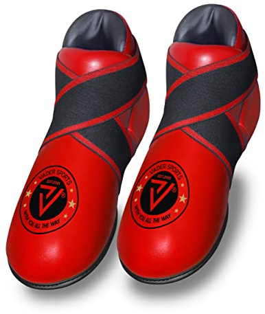 Red kickboxing boots semi/full contact kick boxing boots foot pad kids/Adults kick boxing foot pads (small kids 7-10yrs)