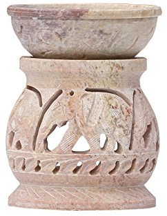 SouvNear Speckstein Aromatherapie Diffuser - Handgeschnitztes Design mit Teelicht für Wohlbefinden, Restaurant, Hotel, Urlaubsort Dekor, Hause Dekoration - Ivory
