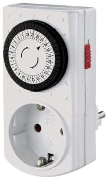 Perel Mini minuteur 24H, analogique, 230 V, 16 A, 3680 W, Terre Allemande, Type F, Blanc