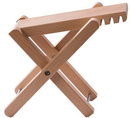 Rayzm Gitarren Fußhocker aus Holz, Klassische Höhenverstellbare Fußablage mit Vier Einstellbaren Stufen, Holzschemel für Banjo und Gitarre