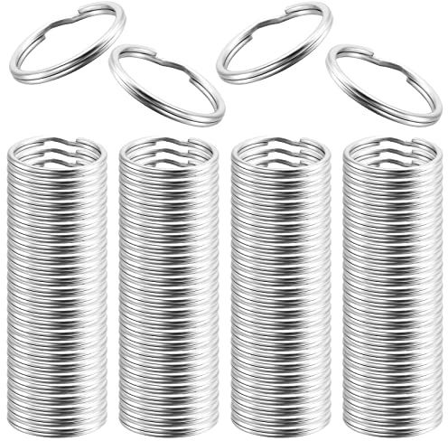 100 Piezas Anilla de Llave 15 mm/ 0,59 Pulgada Anilla Separada de Metal para Organización de Llaves de Hogar y Manualidades, Plateado (15 mm/ 0,59 Pulgada)