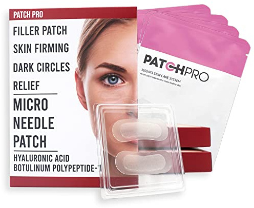 PATCH PRO MICRO NEEDLE PATCH 8 stk, Hyaluronsäure Falten Patches, Microneedle Anti-Falten patch gegen Feine Linien, Augenfalten, Stirnfalten, Zornefalten durch Faltenfüller pflaster
