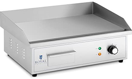 Royal Catering Fry-top Elektrische Grillplatte für Gastgewerbe RCPG42-S (Platte: 530 x 350 mm, Leistung: 3.000 W, Heizfläche: glatt)