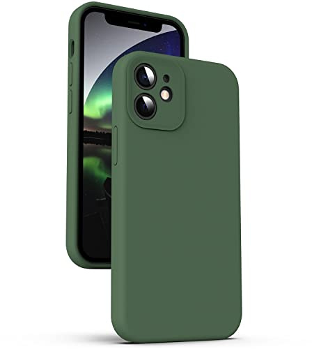 Supdeal Liquid Silikon Hülle für iPhone 12 Mini, [Kameraschutz] [Mikrofaser] [3 Schicht Schützen] Flüssige Silikon Handyhülle, Ultra Dünn und Bequem zu halten Schutzhülle, 5,4 Zoll, Grün