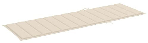 BULANED Sonnenliegen-Auflage, Liegenauflage, Auflage Gartenliege, Liegestuhl Auflage, Bankauflage, Stuhlauflage Für Hochlehner, Liegestuhlauflagen, Creme 200x70x3 cm Stoff